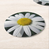 Big White Daisy Runder Pappuntersetzer (Angewinkelt)