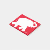 Big White Elephant Silhouette auf Red Post-it Klebezettel (angewinkelt)