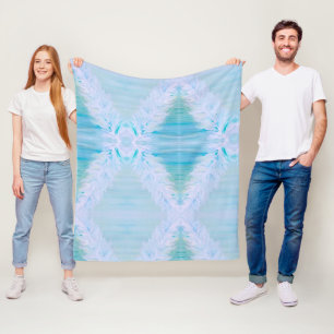 Big White Feather Fleecedecke