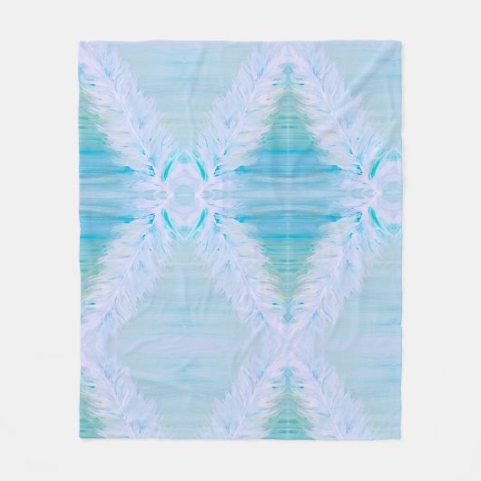 Big White Feather Fleecedecke (Vorderseite)