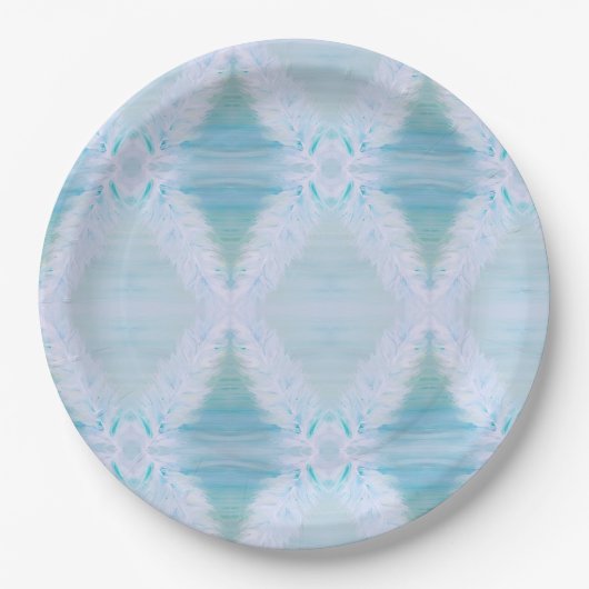 Big White Feather Pappteller (Vorderseite)