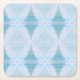 Big White Feather Rechteckiger Pappuntersetzer