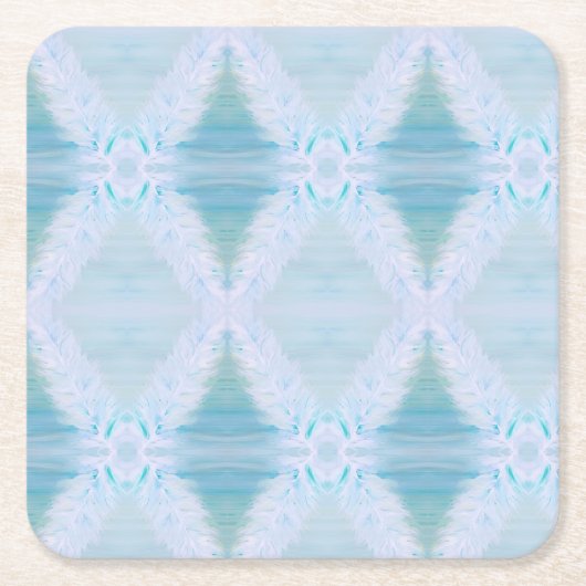 Big White Feather Rechteckiger Pappuntersetzer (Vorderseite)