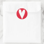 Big White Heart - Red Valentine's Day Runder Aufkleber (Tasche)