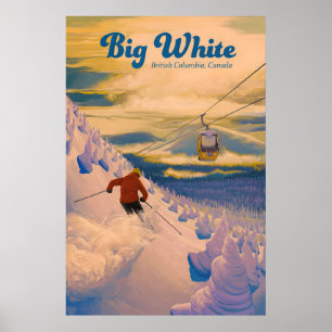 Big White Kanada Skigebiet Reiseplakat Poster