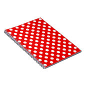 Big White Polka Dots auf glitzerndem rotes Noteboo Notizblock (Rechte Seite)