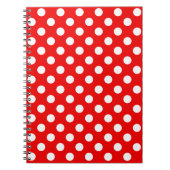 Big White Polka Dots auf glitzerndem rotes Noteboo Notizblock (Vorderseite)