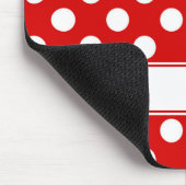Big White Polka Punkte auf Red Individuelle Name T Mousepad (Ecke)
