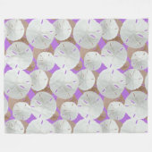 Big White Sand Dollars Muster Lavendel Fleecedecke (Vorderseite (Horizontal))