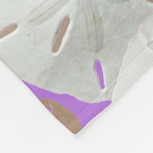 Big White Sand Dollars Muster Lavendel Fleecedecke (Ecke)