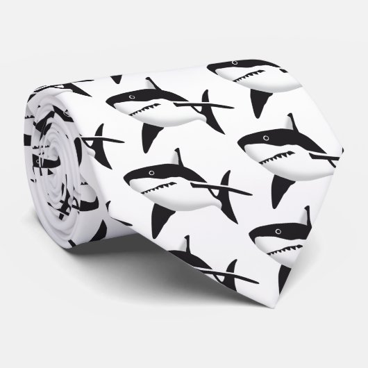 big white shark krawatte (Gerollt)