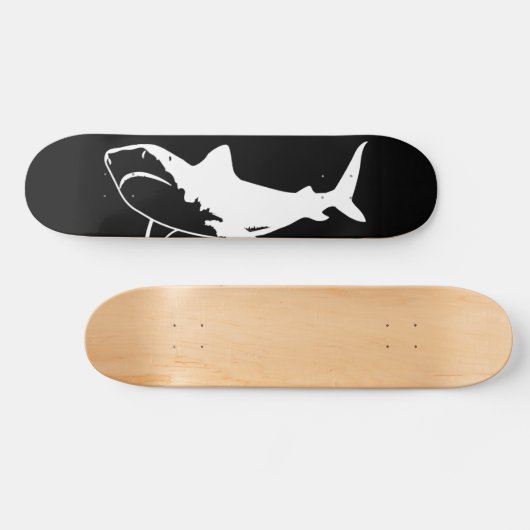 Big White Shark Skateboard (Horizontal)