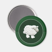 Big White Sheep Magnet (Vorderseite/Rückseite)