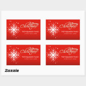 Big White Snowflake - Holiday Stickers/Labels Rechteckiger Aufkleber (Blatt)