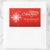 Big White Snowflake - Holiday Stickers/Labels Rechteckiger Aufkleber (Tasche)