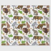 Big Wild Cats Collage Design Geschenkpapier (Flach)