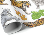 Big Wild Cats Collage Design Geschenkpapier (Rolleneckpunkt)