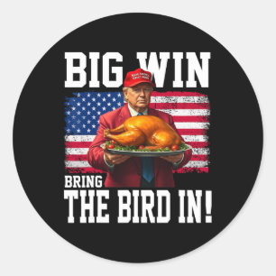 Big Win bringt Vogel in Erntedank lustigen Trump Runder Aufkleber