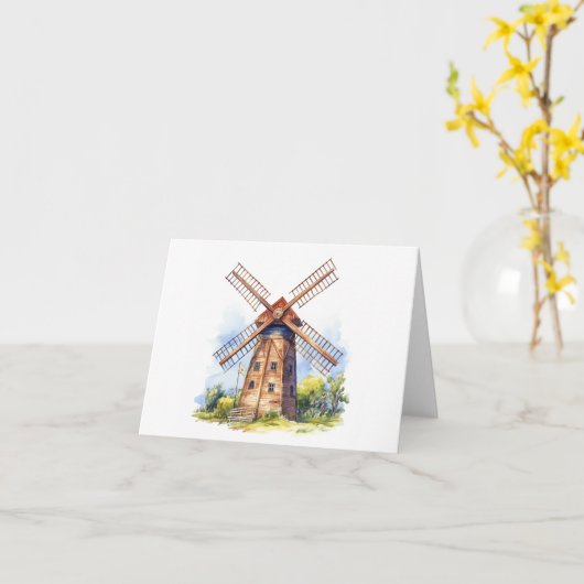 Big Windmill BLANK Karte (Gelbe Blume)