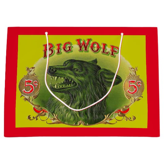 Big Wolf Zigarrenlabel Große Geschenktüte (Vorderseite)
