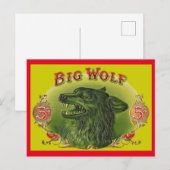 Big Wolf Zigarrenlabel Postkarte (Vorne/Hinten)