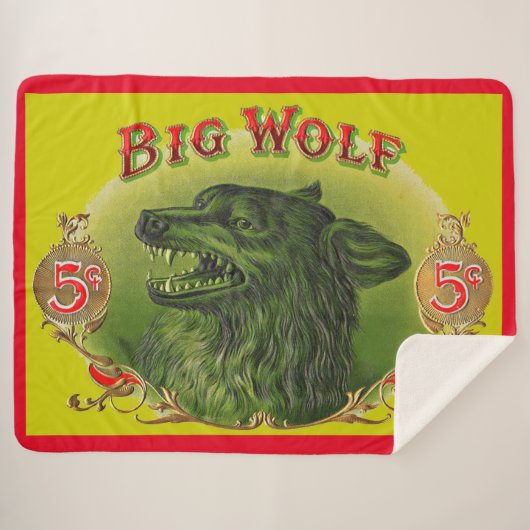 Big Wolf Zigarrenlabel Sherpadecke (Vorderseite (Horizontal))