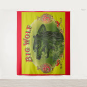 Big Wolf Zigarrenlabel Wandteppich (Vorderseite)