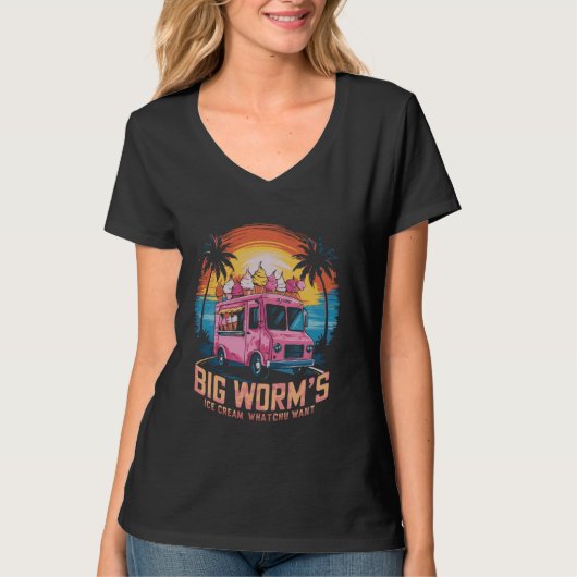 Big Worm's Ice Cream Whatchu Will Funny Eis T-Shirt (Vorderseite)