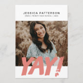 Big YAY Graduate Editable Abschluss Ankündigung (Vorderseite)