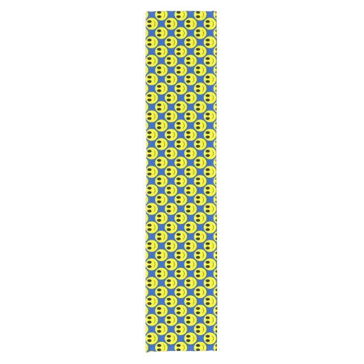 Big Yellow Allover Blue Table Runner Kurzer Tischläufer (Vorderseite)