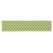 Big Yellow Allover Blue Table Runner Kurzer Tischläufer (Horizontal)