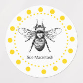 Big Yellow Bee Etiketten (Design 2)