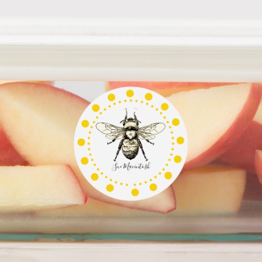 Big Yellow Bee Etiketten (Befestigt)