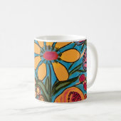 Big Yellow Blooms Bouquet Boho Kaffeetasse (VorderseiteRechts)