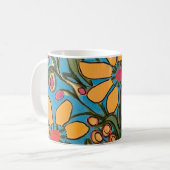 Big Yellow Blooms Bouquet Boho Kaffeetasse (Vorderseite Links)