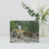 Big Yellow Bulldozer Traktor Postkarte (Stehend Vorderseite)