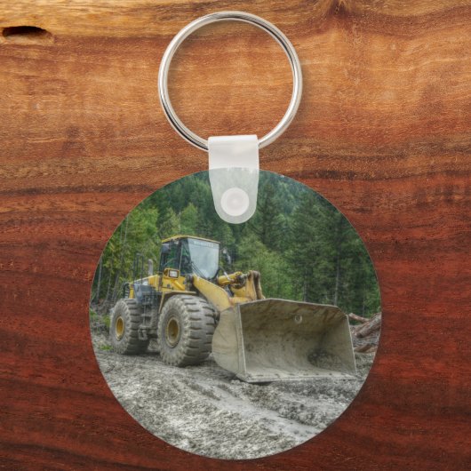 Big Yellow Bulldozer Traktor Schlüsselanhänger (Vorderseite)