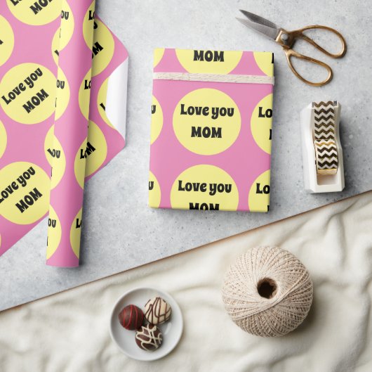 Big Yellow Dot Wrapping Paper Geschenkpapier (Kunsthandwerk)