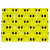 Big Yellow Happy Face Allover Große Geschenktüte (Vorderseite)