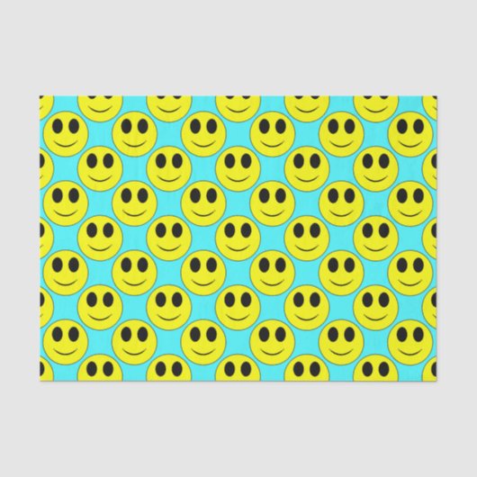 Big Yellow Happy Face Allover Seidenpapier (Vorderseite)