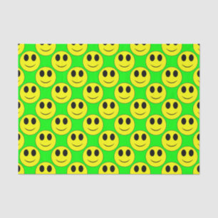 Big Yellow Happy Face Allover Seidenpapier