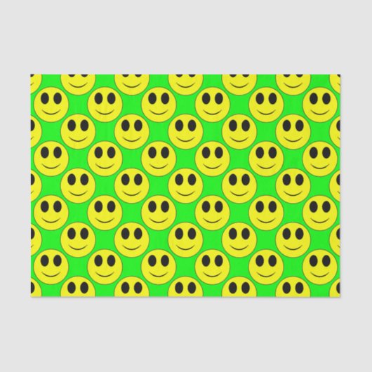 Big Yellow Happy Face Allover Seidenpapier (Vorderseite)