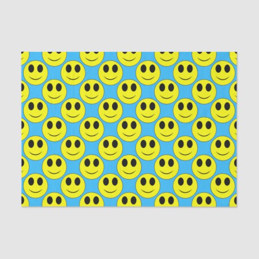 Big Yellow Happy Face Allover Seidenpapier (Vorderseite)