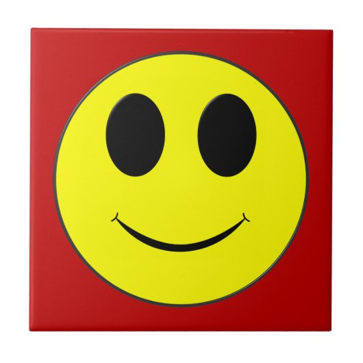 Big Yellow Happy Face Fliese (Vorderseite)