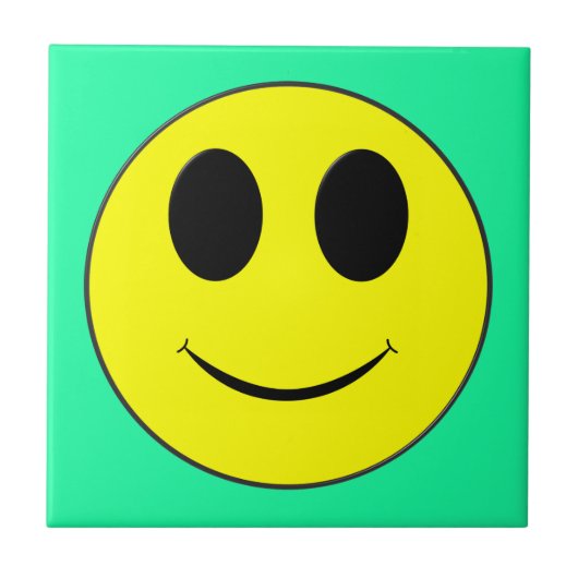 Big Yellow Happy Face Fliese (Vorderseite)