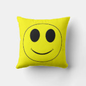 Big Yellow Happy Face Square Throw Kissen (Rückseite)