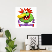 Big Yellow Nose Monster Baby Boy Dusche Kinderzimm Poster (Heimbüro)