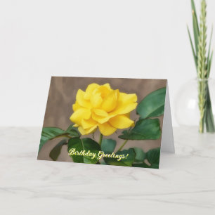 Big Yellow Rose Blüte Blume Geburtstagskarte Karte