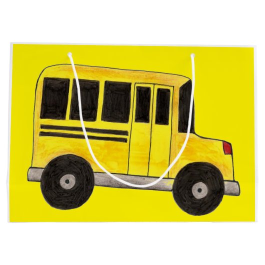 Big Yellow School Busfahrer Bildung Große Geschenktüte (Rückseite)