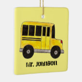 Big Yellow School Busfahrer Bildung Keramikornament (Rechts)